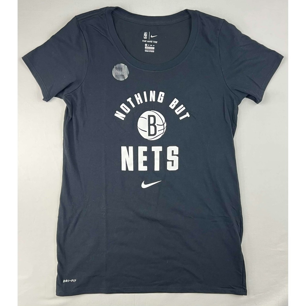 NWOT Nike Brooklyn Nets Women Black Nothing But Nets Dri-Fit T-Shirt NBA Size XS